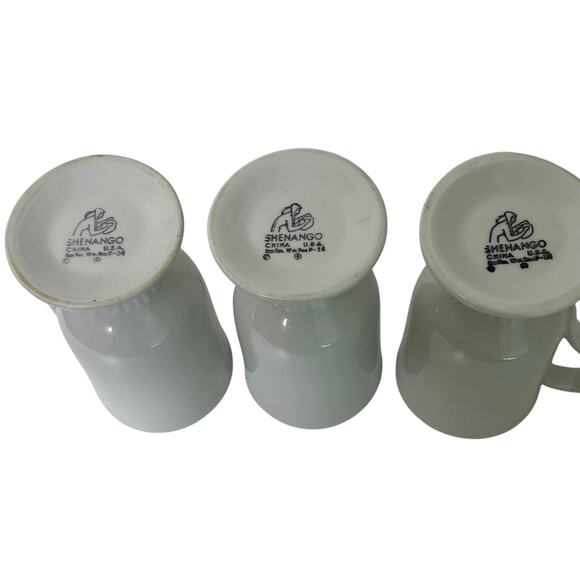 Lot of 3 Shenango China White Pedestal Coffee Cups 6 oz Restaurant Ware USA - Picture 5 of 7